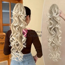Extensie de par coada ondulata cu cleste 80 cm SH114500 Blond-Silver Ombre